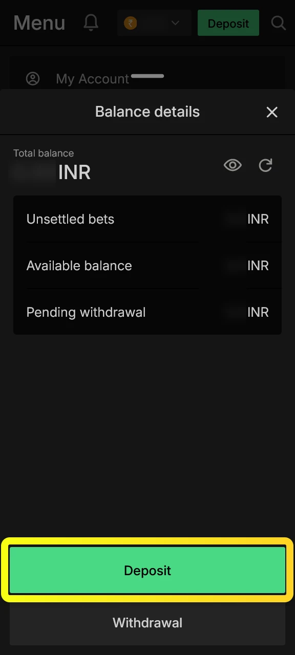 Choose your preferred secure payment method for deposit on Parimatch.