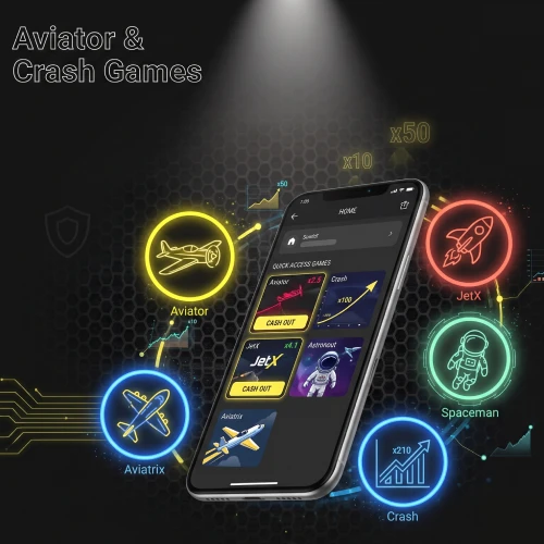 Get ready to play Aviator and crash games in the Parimatch casino app.