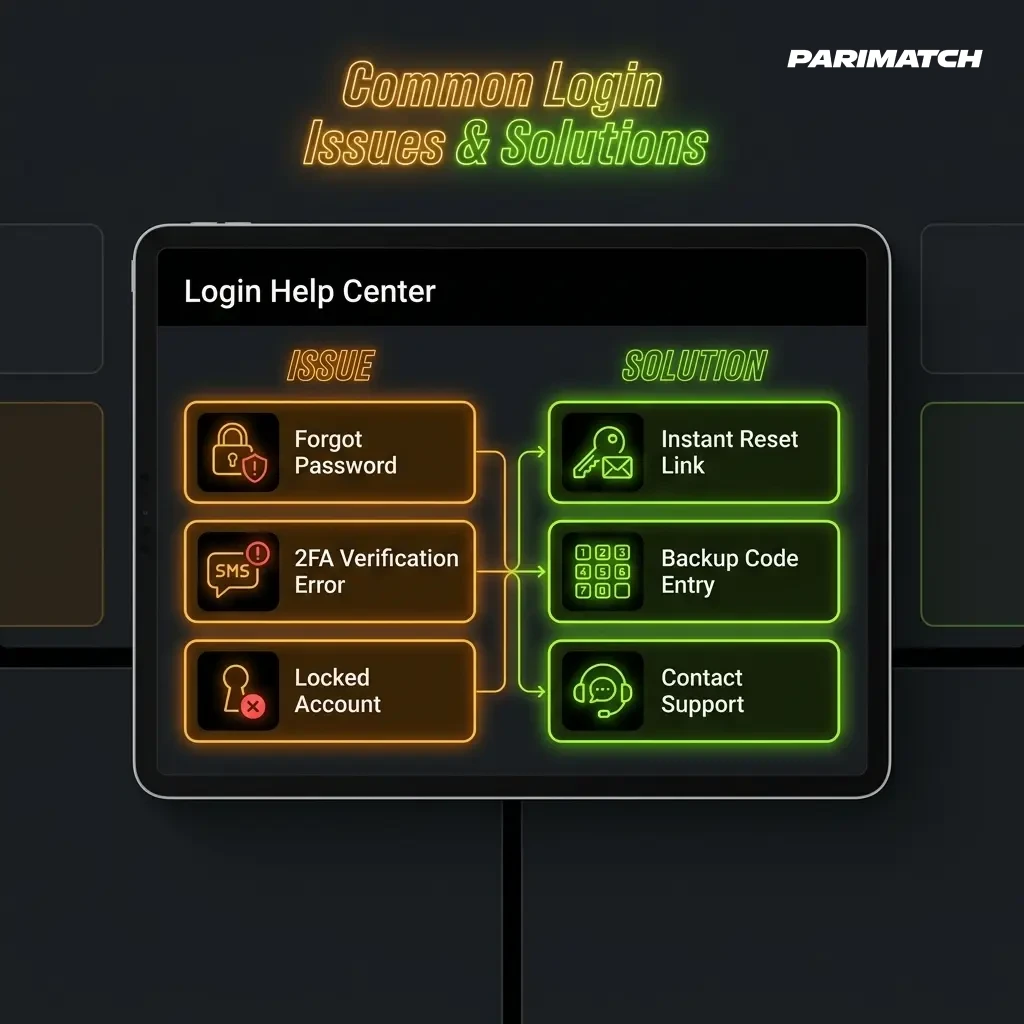 Parimatch India login issues and solutions guide covering password errors, SMS codes, blocked accounts, and Google login fixes.
